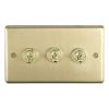 Eurolite Stainless Steel 3 Gang Toggle Switch Satin Brass