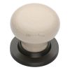 Cream Crackle Knob with Matt Bronze base