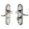 Heritage Brass Door Handle for Bathroom Sandown Design Polished Nickel finish