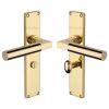 Heritage Brass Bauhaus Bathroom Set Door Handle on 200mm Plate Polished Brass finish