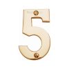 Heritage Brass Numeral 5 Face Fix 76mm (3") Polished Brass finish