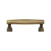 Heritage Brass Cabinet Pull Deco Design 96mm CTC Antique Brass Finish