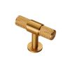 Knurled T-Bar Knob - Satin Brass