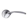 Heritage Brass Door Handle Lever Latch on Round Rose Volo Design Satin Chrome finish