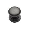 Rustic Dark Bronze Cabinet Knob Round Design on Plate 25mm