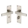 Heritage Brass Door Handle for Bathroom Metro Design Satin Nickel finish