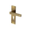 Heritage Brass Door Handle for Euro Profile Plate Metro Design Antique Brass finish