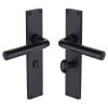 Heritage Brass Octave Bathroom Set Door Handle on 200mm Plate Matt Black finish