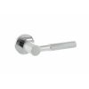 Millhouse Brass Mason Knurled Lever Door Handle on 5mm Slimline Round Rose - Polished Chrome