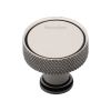 Heritage Brass Cabinet Knob Florence Knurled Design 32mm Polished Nickel finish