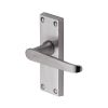 Heritage Brass Door Handle Lever Latch Victoria Short Design Satin Chrome finish