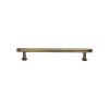 Heritage Brass Cabinet Pull Contour Design with 16mm Rose 128mm CTC Antique Brass finish