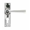 Polished Chrome Straight Lever Euro Lock Set