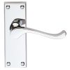 Victorian Scroll Lever On Short Latch Backplate - Polished Chrome