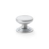 Alexander & Wilks - Waltz Round Cupboard Knob on Stepped Rose - Satin Chrome - Knob 38mm