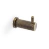 Alexander & Wilks - Brunel Diamond Knurled Coat Hook Antique Brass