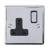 Eurolite Enhance Decorative 1 Gang Socket Polished Chrome