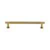 Heritage Brass Cabinet Pull Partial Knurled Design with 16mm Rose 160mm CTC Polished Brass finish