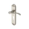 Heritage Brass Door Handle for Euro Profile Plate Maya Design Satin Nickel finish