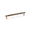 Alexander & Wilks - Brunel Knurled T-Bar Cupboard Handle - Antique Brass - Centres 160mm