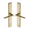 Heritage Brass Multi-Point Door Handle Lever Lock Gio LH Design Satin Brass finish