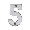 Heritage Brass Numeral 5 Face Fix 76mm (3") Satin Chrome finish