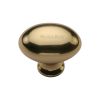 Heritage Brass Cabinet Knob Victorian Oval Design 32mm Polished Brass finish