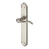 Heritage Brass Door Handle for Euro Profile Plate Verona Design Satin Nickel finish