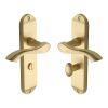 Heritage Brass Door Handle for Bathroom Algarve Design Satin Brass finish