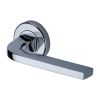 Heritage Brass Door Handle Lever on Rose Bellagio Design Polished Chrome Finish