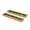 Aged Brass 250mm Art Deco Rectangular Pull - Privacy Set