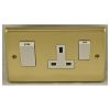 Eurolite Stainless Steel 45Amp Switch with a socket Polished Brass