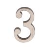 Heritage Brass Numeral 3 Concealed Fix 76mm (3") Satin Nickel finish