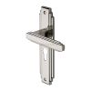 Heritage Brass Door Handle Euro Profile Astoria Design Polished Nickel finish