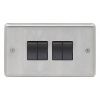 Eurolite Stainless Steel 4 Gang Switch Satin Stainless Steel