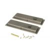 Pewter 175mm Plain Rectangular Pull - Privacy Set