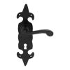 Fleur De Lys' Lever On Lock Backplate - Black Antique