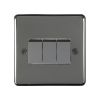 Eurolite Stainless Steel 3 Gang Switch Black Nickel