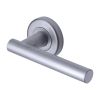 Sorrento Door Handle Lever Latch on Round Rose Shuttle Design Satin Chrome finish