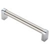 Bauhaus Handle 160mm - Satin Nickel/Polished Chrome