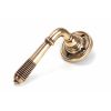 Polished Bronze Reeded Lever on Rose Set