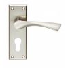 Serozzetta Venti Lever On Euro Lock Backplate - Satin Nickel