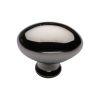 Heritage Brass Cabinet Knob Victorian Oval Design 38mm Polished Nickel finish