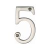 Heritage Brass Numeral 5 Face Fix 76mm (3") Polished Nickel finish