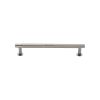 Heritage Brass Cabinet Pull Partial Knurled Design with 16mm Rose 128mm CTC Polished Nickel finish