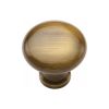 Heritage Brass Cabinet Knob Victorian Round Design 32mm Antique Brass finish