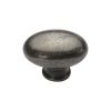 Rustic Pewter Cabinet Knob Oval Design 32mm