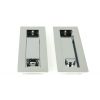 Polished Chrome 175mm Plain Rectangular Pull - Privacy Set