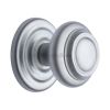 Heritage Brass Centre Door Knob Round Design 3 1/2" Satin Chrome Finish