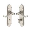 Heritage Brass Door Handle for Bathroom Savoy Design Satin Nickel finish